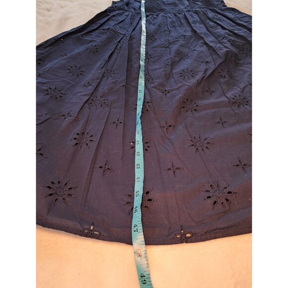 J.Crew Eyelet Midi Dress Antique Navy Blue Sleeveless CI223 Size 16 NWT - Picture 8 of 10